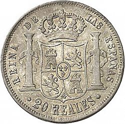 Large Reverse for 20 Reales 1857 coin