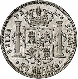 Large Reverse for 20 Reales 1858 coin