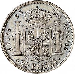 Large Reverse for 20 Reales 1858 coin