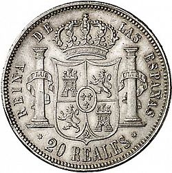 Large Reverse for 20 Reales 1859 coin