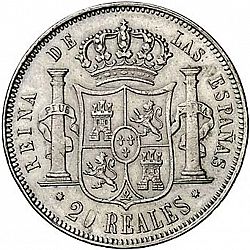 Large Reverse for 20 Reales 1860 coin