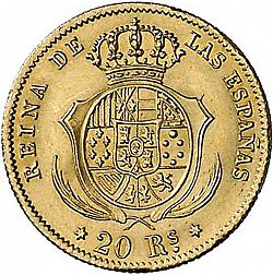 Large Reverse for 20 Reales 1861 coin