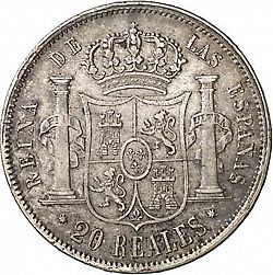 Large Reverse for 20 Reales 1861 coin