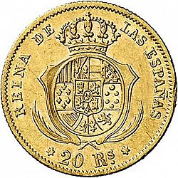 Large Reverse for 20 Reales 1862 coin