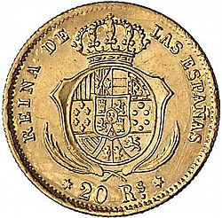 Large Reverse for 20 Reales 1863 coin