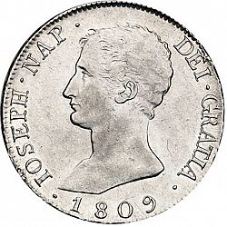 Large Obverse for 20 Reales 1809 coin