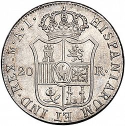 Large Reverse for 20 Reales 1809 coin