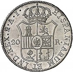 Large Reverse for 20 Reales 1810 coin
