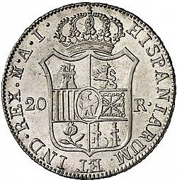 Large Reverse for 20 Reales 1810 coin