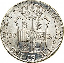 Large Reverse for 20 Reales 1810 coin