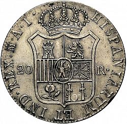 Large Reverse for 20 Reales 1811 coin