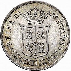 Large Reverse for 20 Céntimos Escudo 1868 coin