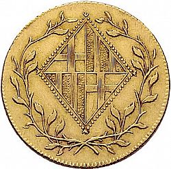 Large Obverse for 20 Pesetas 1814 coin