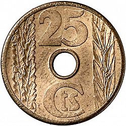 Large Reverse for 25 Céntimos 1938 coin