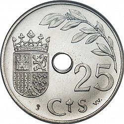 Large Reverse for 25 Céntimos 1937 coin