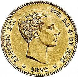 Large Obverse for 25 Pesetas 1876 coin