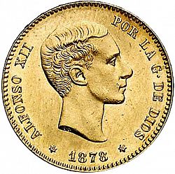Large Obverse for 25 Pesetas 1878 coin