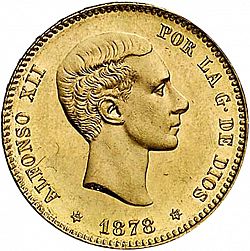 Large Obverse for 25 Pesetas 1878 coin