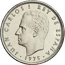 Large Obverse for 25 Pesetas 1975 coin