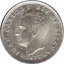 Large Obverse for 25 Pesetas 1975 coin