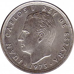 Large Obverse for 25 Pesetas 1975 coin