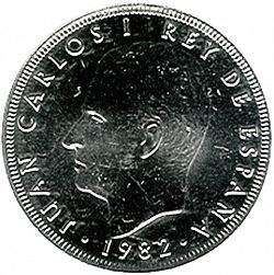 Large Obverse for 25 Pesetas 1982 coin