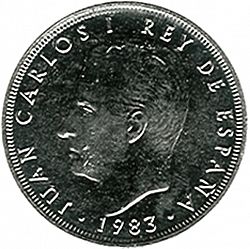 Large Obverse for 25 Pesetas 1983 coin