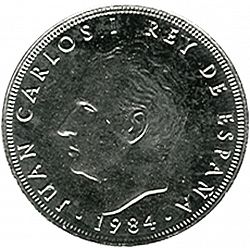 Large Obverse for 25 Pesetas 1984 coin