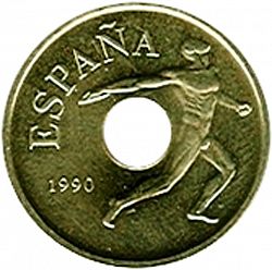 Large Obverse for 25 Pesetas 1990 coin