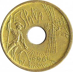 Large Obverse for 25 Pesetas 1996 coin