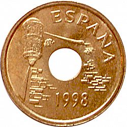 Large Obverse for 25 Pesetas 1998 coin