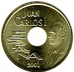 Large Obverse for 25 Pesetas 2001 coin