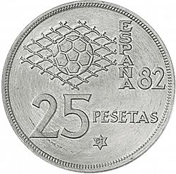 Large Reverse for 25 Pesetas 1980 coin