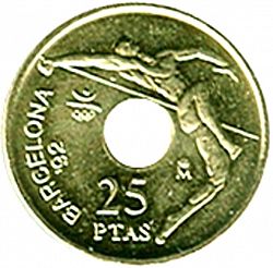 Large Reverse for 25 Pesetas 1990 coin