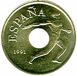 Large Reverse for 25 Pesetas 1991 coin