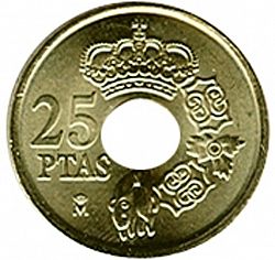 Large Reverse for 25 Pesetas 2001 coin