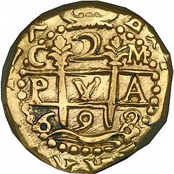 Large Obverse for 2 Escudos 1698 coin