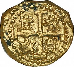 Large Reverse for 2 Escudos 1698 coin