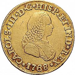 Large Obverse for 2 Escudos 1768 coin