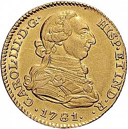 Large Obverse for 2 Escudos 1781 coin
