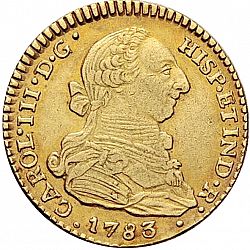 Large Obverse for 2 Escudos 1783 coin