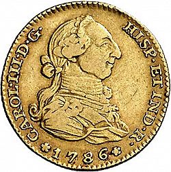 Large Obverse for 2 Escudos 1786 coin