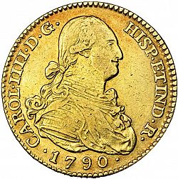 Large Obverse for 2 Escudos 1790 coin