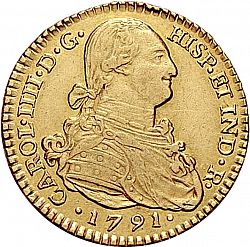 Large Obverse for 2 Escudos 1791 coin