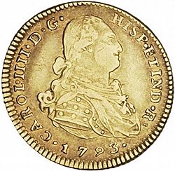 Large Obverse for 2 Escudos 1793 coin