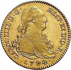 Large Obverse for 2 Escudos 1794 coin