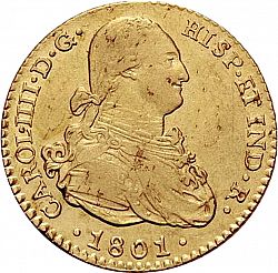 Large Obverse for 2 Escudos 1801 coin