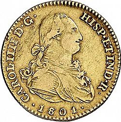 Large Obverse for 2 Escudos 1801 coin