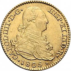 Large Obverse for 2 Escudos 1805 coin