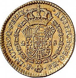 Large Reverse for 2 Escudos 1789 coin